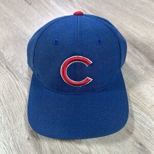 VTG Chicago Cubs‎ Strapback Hat MLB Baseball Blue Wool Blend The G Cap